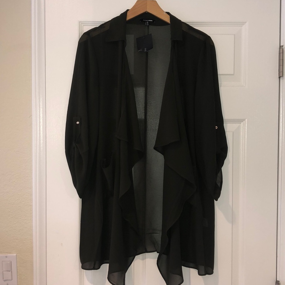 Fashion Nova Dark Green Cardigan